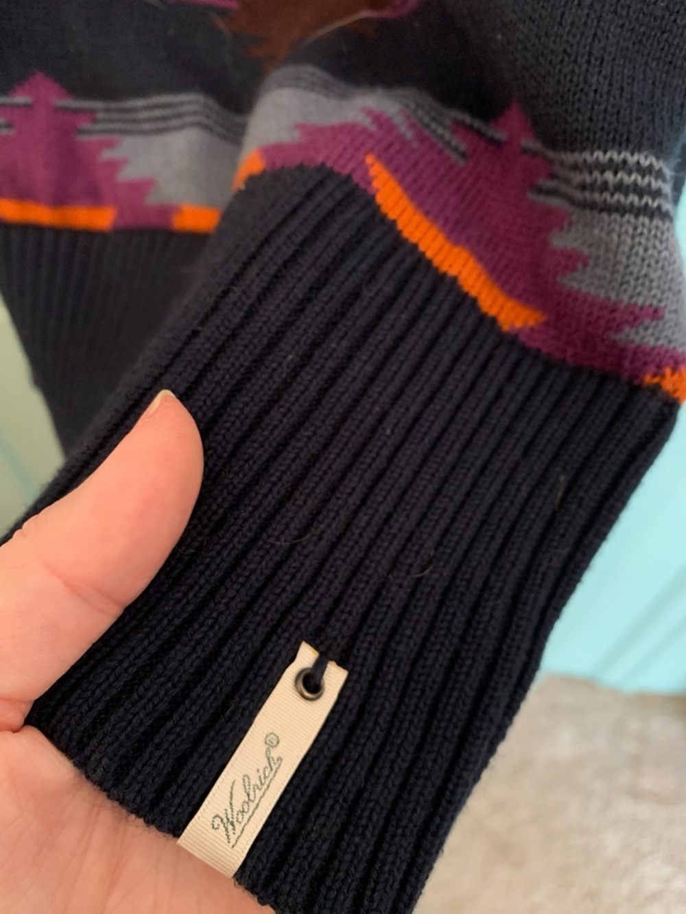 Woolrich Purple Multi Aztec V-Neck Sweater Dress - Picture 3 of 5